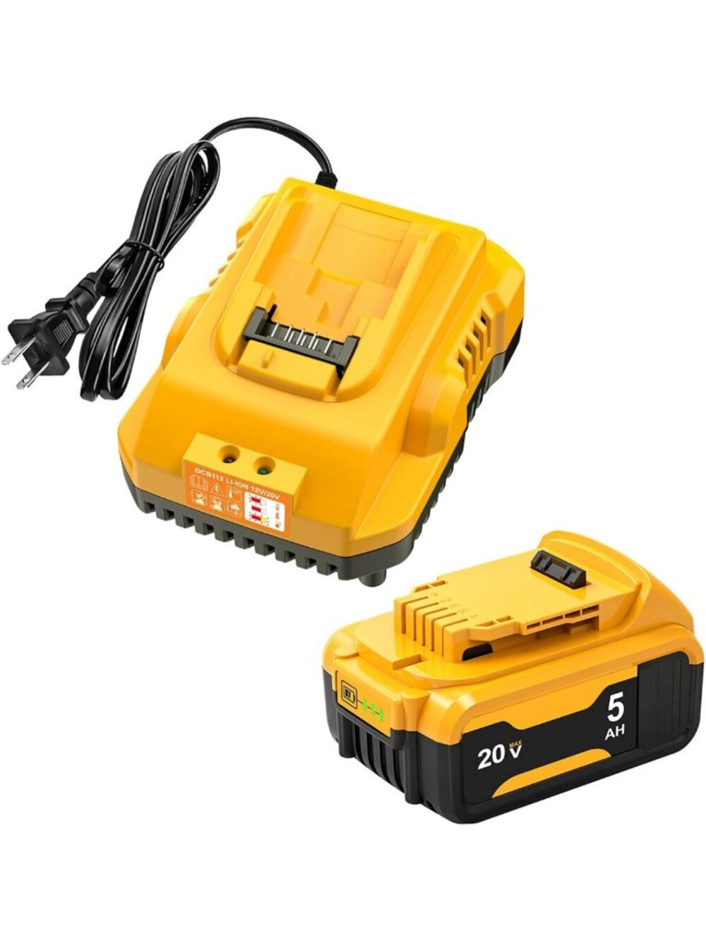 20V Max 5.0Ah Battery Replacement & Charger Station for Power Tools - High